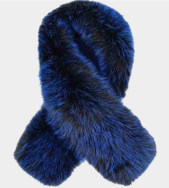 Plush Black Faux Fur Winter Scarf