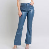 Judy Blue - Ice Blue Faux Leather Boot Cut Pants