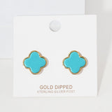 Colorful Quatrefoil Stud Earrings