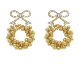 Glitzy Bow Wreath Earrings
