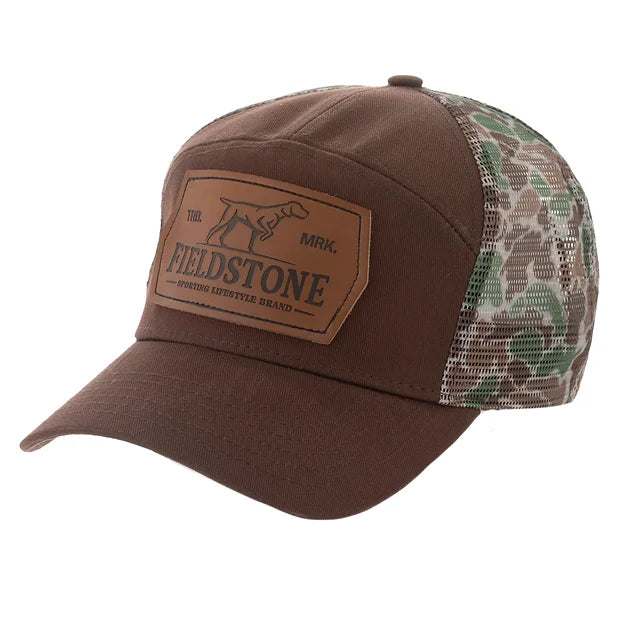 Fieldstone - Brown & Camo 7 Panel Mesh Hat