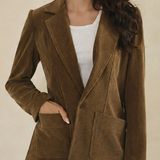 The Classic Soft Corduroy One Button Blazer