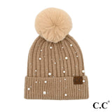 Pretty Pearl Pompom Beanie