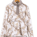 Camo Y-Neck Fleece Pullover