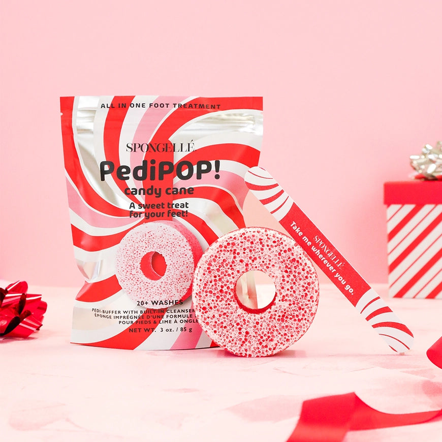 Spongelle - Candy Cane Holiday Pedipop Buffer