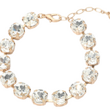 Clear Round Stone Cluster Link Bracelet