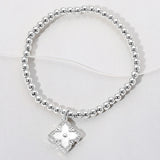 Mother Of Pearl Clover Stretch Bracelet