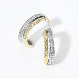 Two Tone Crisscross Braided Hoops