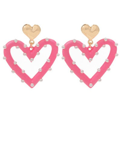 Pretty Pearl Heart Earrings