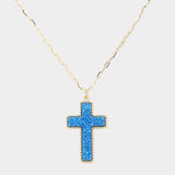 Druzy Cross Necklace