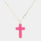 Druzy Cross Necklace