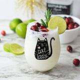 Cat Lady Stemless Wine Glass