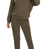 Espresso Cuba Mock Neck Pullover & Pintuck Joggers Set in Classc