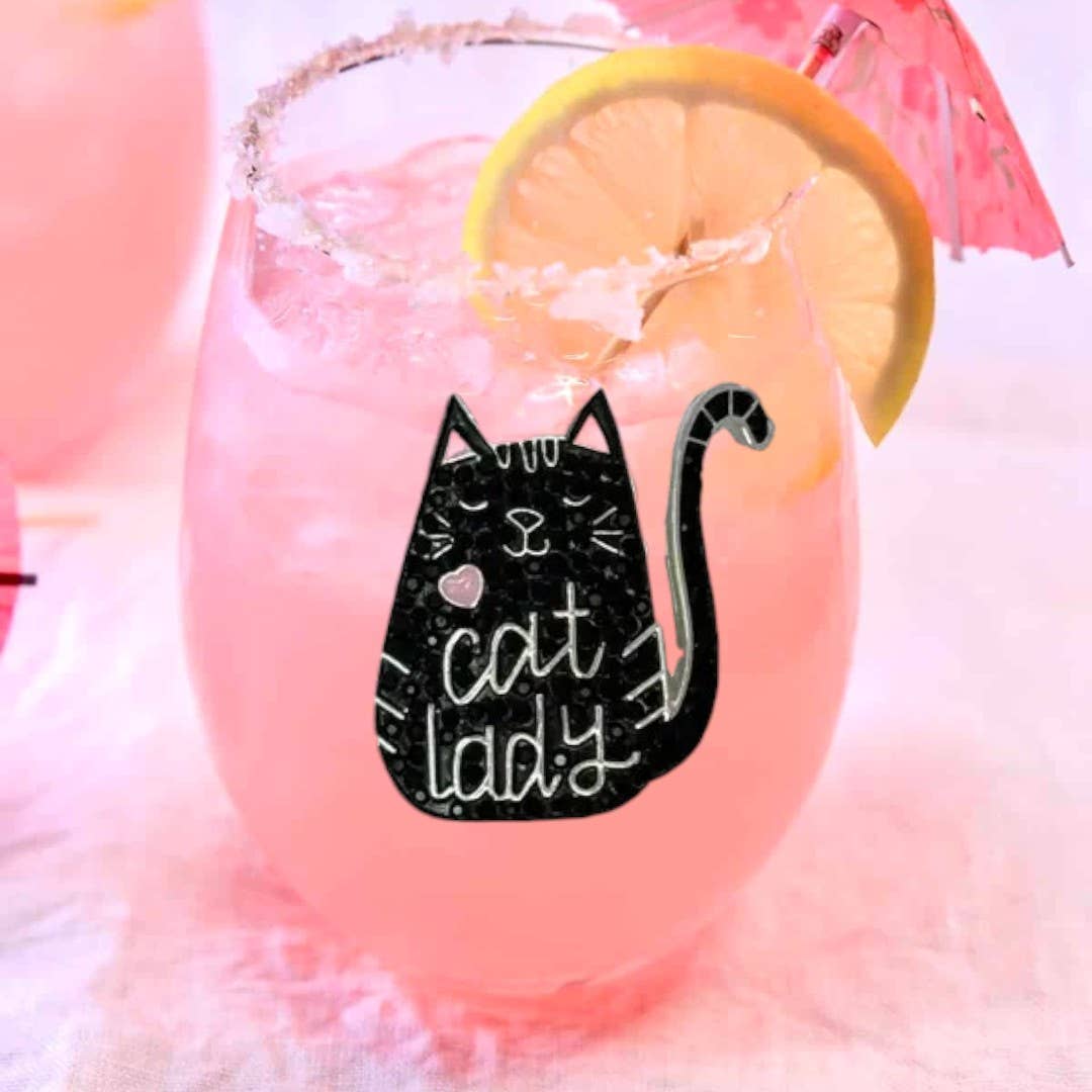 Cat Lady Stemless Wine Glass