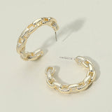 Gold Dipped Textured Chain Hoops