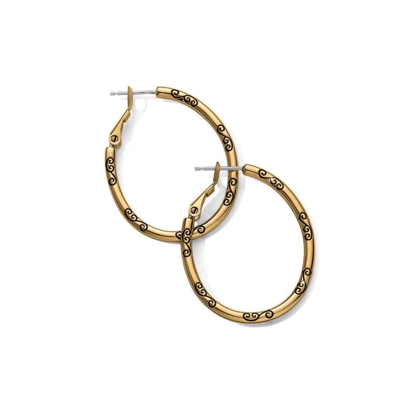 Brighton - Gold Oval Hoop Charm Earrings