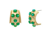 Colorful Stone Galvanized Gold Earring