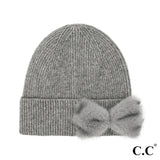 Fuzzy Statement Bow Beanie