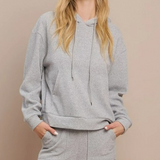 Heather Grey Relaxed Ribbed Corduroy Hoodie