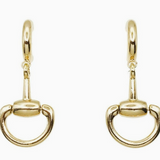Gold Horse bit with Rhinestones 2" Earring