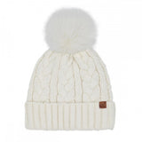 Cable Knit Pompom Beanie