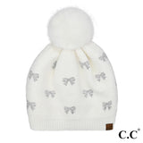 Allover Rhinestone Bow Beanie