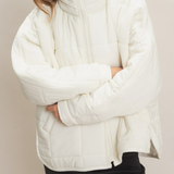Quilted Mock Neck Zip-up Puffer Jacket