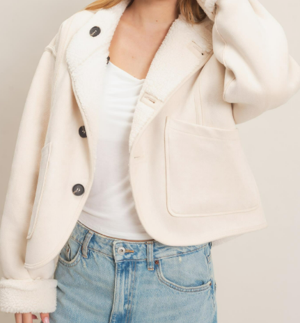 Reversible Faux Suede & Sherpa Jacket