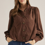 Chocolate Faux Suede Bomber Jacket