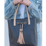 Liz Soto Jane 2 in 1 Horsebit Tote with Tassle