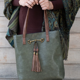Liz Soto Jane 2 in 1 Horsebit Tote with Tassle