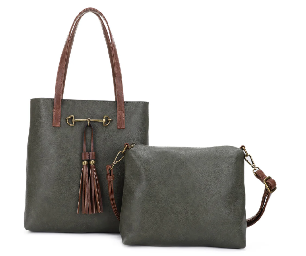 Liz Soto Jane 2 in 1 Horsebit Tote with Tassle