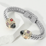 14K Gold Plated CZ Prism Cable Cuff Collection
