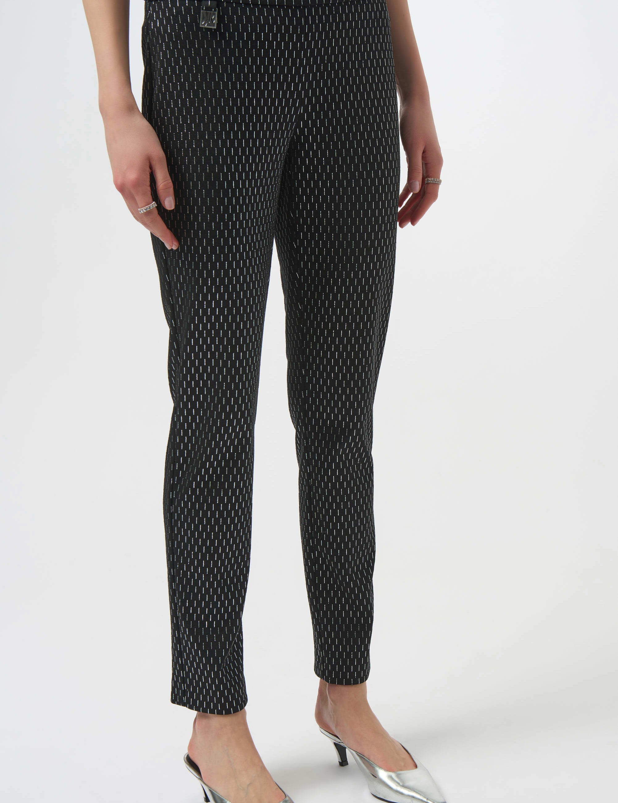 Joseph Ribkoff Foiled Heavy Knit Slim Fit Pants