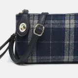 Kendall Navy Plaid Crossbody/Wristlet w/ Twist Lock