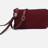 Kendall Garnet Corduroy Crossbody/Wristlet