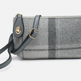 Kendall Grey Plaid Crossbody/Wristlet w/ Twist Lock