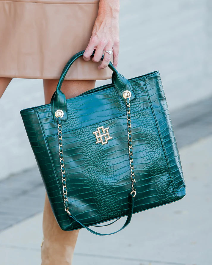 Hunter Green Kinsley Tote