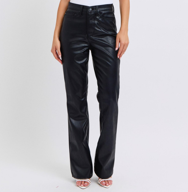 Judy Blue - Black Faux Leather Jeans