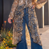 Animal Print Ruffled Duster