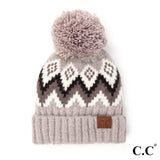 Aztec Chevron Pompom Beanie