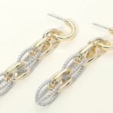 14K Gold Plated Layered Chain Link Drop Earrings