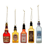 *Glass Liquor Bottle Ornament w/ Glitter, 5 Styles