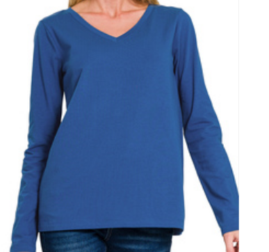 The Ultimate Every-Day Foundation Light Navy LS Tee