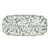 Merry Christmas Green Toile Tray