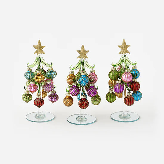 Mini Handmade Glass Tree With Ornaments
