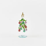 8" Glass Christmas Tree with Ball Ornaments