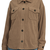 Mocha Ultra Soft Oversize Basic Fleece Shacket