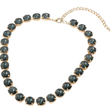 Montana Blue Round Cut Stone Cluster Link Evening Necklace