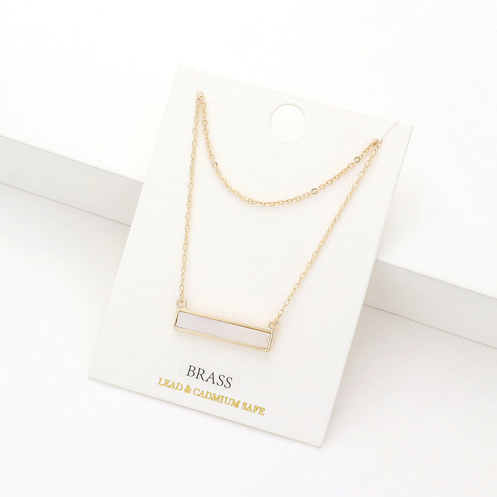 Mother Of Pearl Bar Necklace